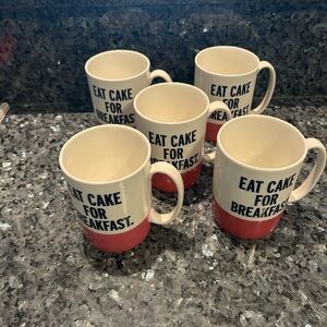 Collector item Kate Spade set of 4 new Eat Cake mugs